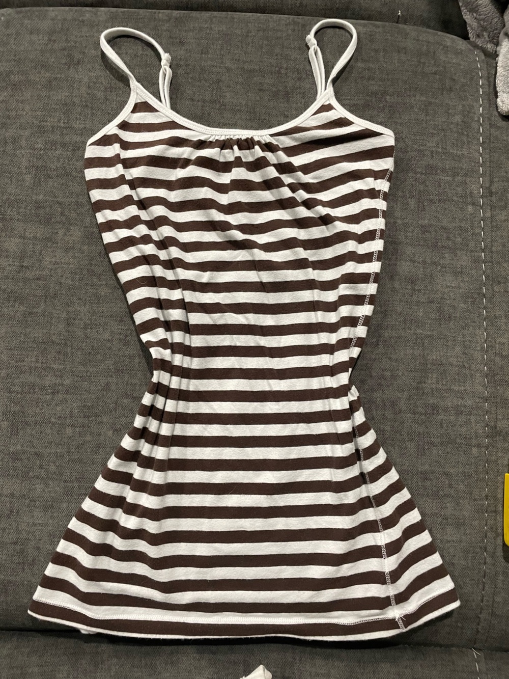 Active Basic Brown and White Striped Tank